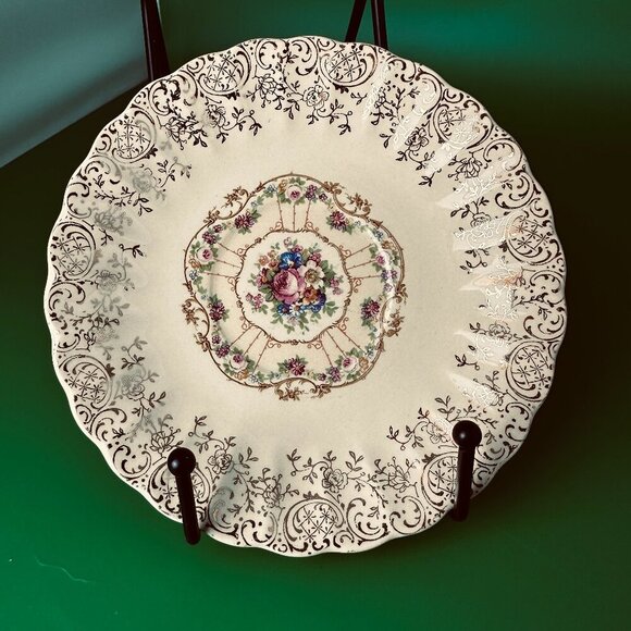 TOLEDO DELIGHT Other - VINTAGE 6 SAUCERS FROM TROJAN by SEBRING-TOLEDO DELIGHT - 22K GOLD & PINK ROSE,